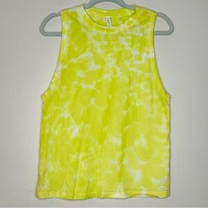 Lululemon Sleeveless Muscle Tank Tie Dye Neon Yellow Size 2